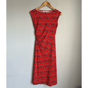 Diane Von Furstenberg Red and Black Patterned Dress